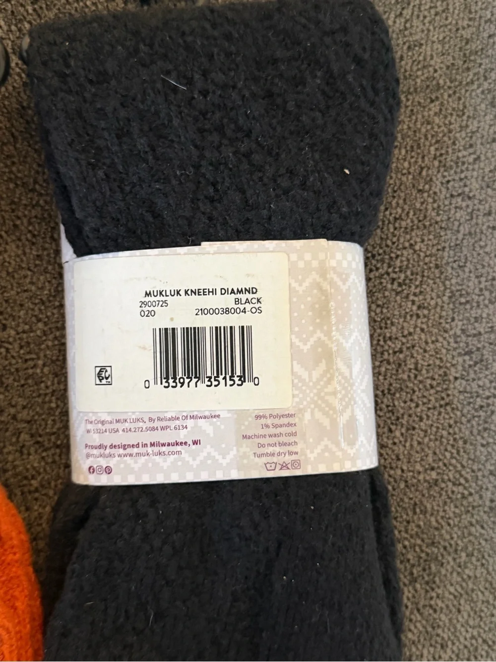 Muk Luks Women's Knee High Socks - Orange and Black Pack
